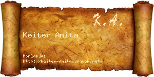Keiter Anita névjegykártya